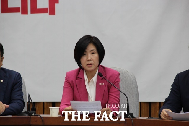 김미애 국민의힘 의원이 26일 국회에서 열린 '4류 정치가 1류 기업의 발목을 잡는다' 국민의힘-반도체 민간 전문가 정책간담회에서 발언하고 있다. /김미애 의원실 제공