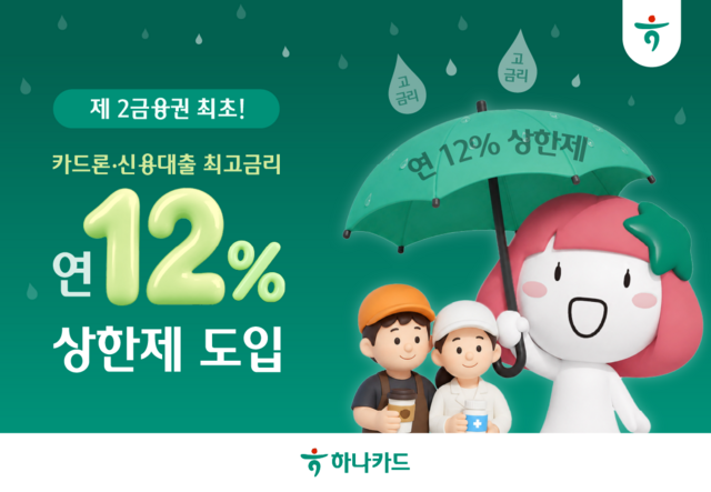 하나카드는 오는 7월부터 연말까지 연 매출 3억원 이하 영세 가맹점주를 대상으로 카드론과 신용대출 금리 상한을 연 12%로 제한한다. /하나카드