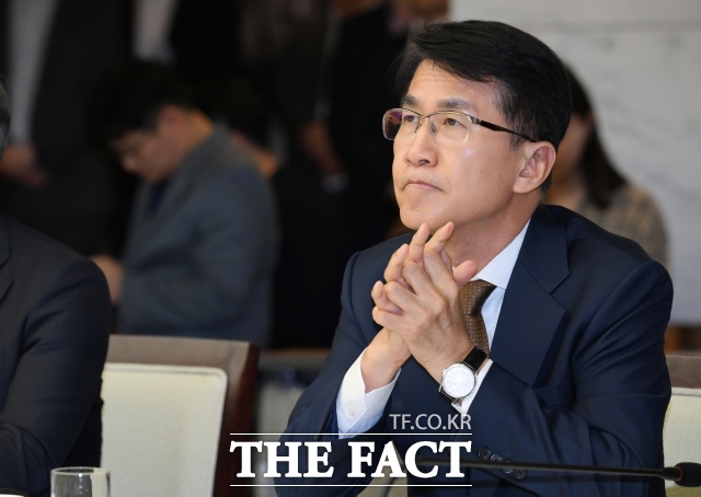 김동욱 현대자동차 부사장이 서울 중구 대한상공회의소에서 열린 '윤한홍 국회 정무위원장 초청 간담회'에 참석한 모습 /박헌우 기자