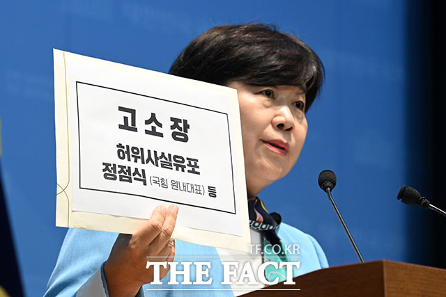 서영교 더불어민주당 의원이 2일 오후 서울 여의도 국회에서 기자회견을 열고 발언하고 있다. /국회=서예원 기자
