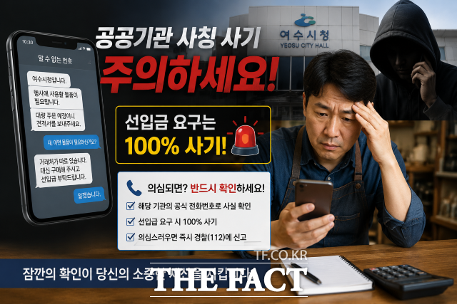 여수 지역에서 거래 경험이 많지 않은 소상공인이나 자영업자를 대상으로 '공공기관 사칭 사기범죄'가 발생하고 있어 각별한 주의가 요구된다. /AI 생성이미지