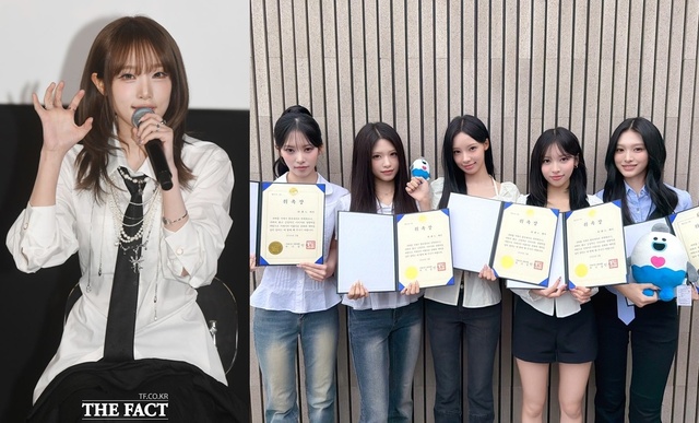최예나(왼쪽)의 '캐치 캐치'와 리센느의 '거제 야호~'는 올해 가장 성공한 '자생 바이럴'의 사례로 꼽힌다. 사진은 지난 3월 '캐치 캐치' 발표 간담회 참석 당시 모습, 거제 홍보대사 위촉식 모습. /더팩트 DB, 더뮤즈엔