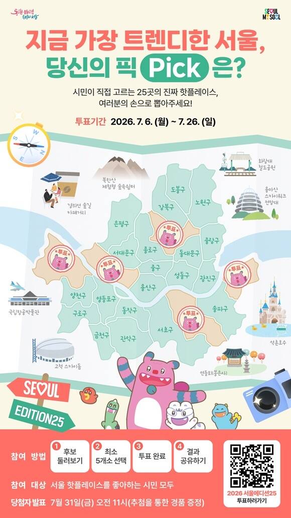 서울시가 '서울에디션25' 대시민 온라인 투표를 실시한다. /서울시
