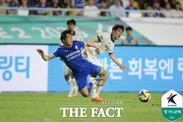 약 4주간의 '월드컵 휴식기'를 마친 K리그2 경기가 4일 재개된다. 사진은 4일 오후 7시30분 격돌하는 수원삼성과 성남FC 지난 경기 장면./K리그