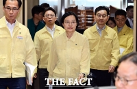  호우 대비상황 점검회의 참석하는 한성숙 총리 [포토]