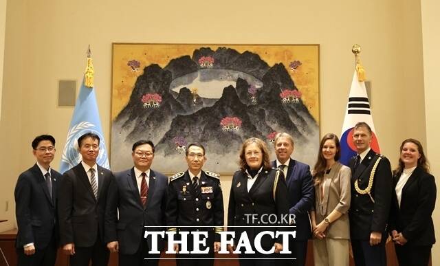 유재성 경찰청장 직무대행이 미국 뉴욕 유엔본부에서 열린 '제5회 유엔 경찰청장 회의'(UNCOPS)에 참석, 국제공조 체계를 강화하겠다고 밝혔다. /경찰청