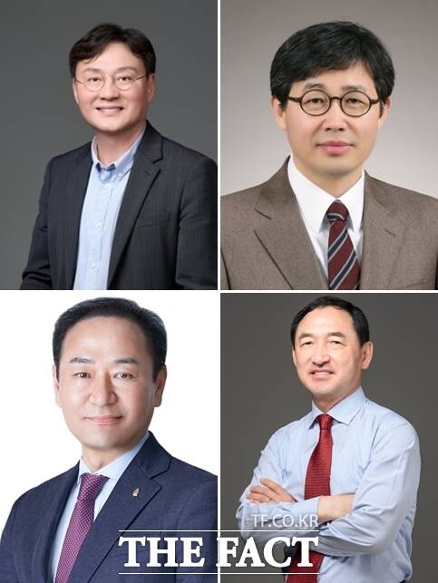 제20대 전북대학교 총장 선거에 출마할 것으로 자천타천으로 거론되고 있는 이호 의과대학 교수와 허강무 사회과학대학 공공인재학부 교수, 송양호 법학전문대학원 상사법 교수, 조재영 전북대 농업생명과학대학 생물환경화학과 교수(사진 윗줄 왼쪽부터 시계방향). /전주=김수홍 기자