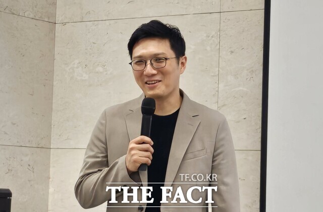 전창근 티맵모빌리티 최고제품책임자가 9일 서울 중구에 위치한 라운지 107에서 열린 기자스터디에서 이동 라이프 플랫폼 전략을 소개하고 있다. /최문정 기자