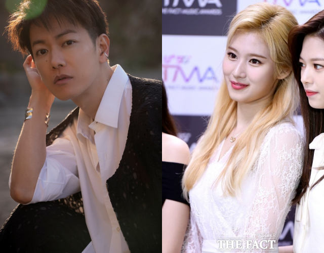 일본 배우 사토 타케루(왼쪽)와 트와이스 사나가 일본 영화 '냥이:당신의 세계에 닿기를'로 연기 호흡을 맞춘다. /Co-LaVo, 더팩트 DB