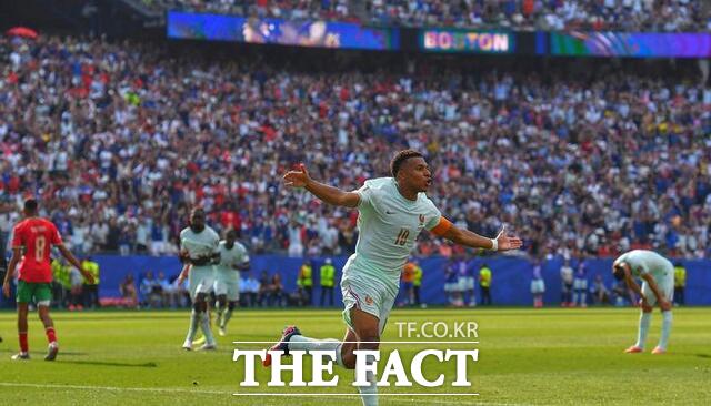 10일 오전 5시 미국 보스턴 스타디움에서 2026 FIFA 북중미 월드컵 8강 첫 번째 경기에서 프랑스가 모로코를 상대로 2-0 승리를 거뒀다./폭스버러=AP, 뉴시스