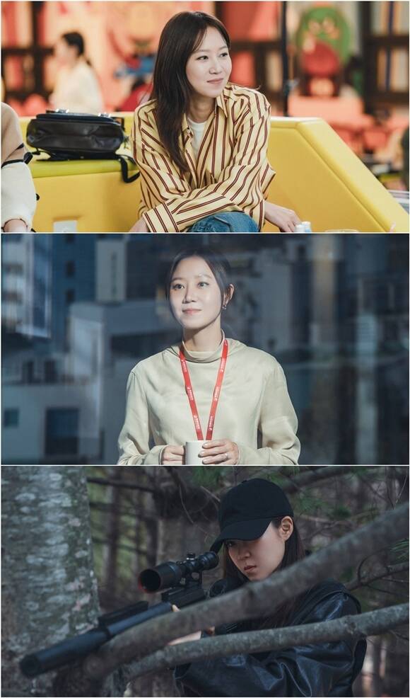 공효진이 '유부녀 킬러'에서 악질 범죄자를 처단하는 전설의 저격수 유보나 역으로 극을 이끈다. /MBC