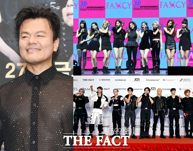 박진영, 트와이스, 스트레이 키즈(왼쪽부터 시계방향)가 그래미 어워즈를 주관하는 레코딩 아카데미 투표 회원으로 선정됐다. /더팩트 DB