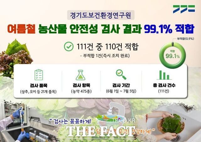 경기도보건환경연구원 농산물 안전성 검사 결과. /경기도보건환경연구원