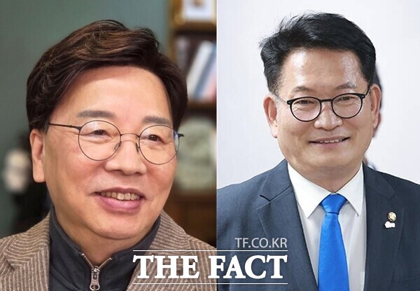 권선택 전 대전시장(왼쪽)과 송영길 더불어민주당 의원(오른쪽, 인천 연수 갑). /더팩트 DB