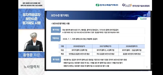 한국수력원자력이 지난 21일 원자력 분야 협력기업의 사이버 위협 대응 역량을 높이기 위해 ‘보안관리 제도 개선 설명회’를 실시간 온라인으로 진행했다. /한국수력원자력