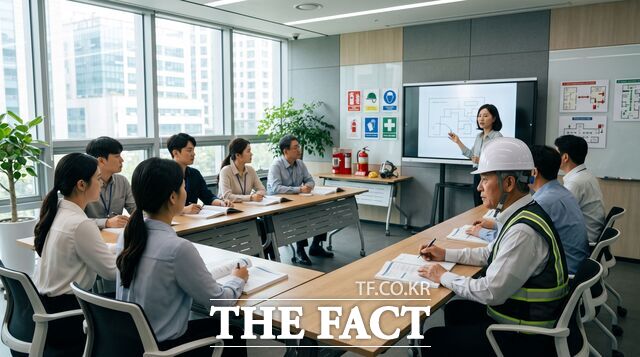 건양사이버대학교 산업안전소방학과에서 산업 현장 안전 예방 집중교육 진행하고 있다. /건양사이버대