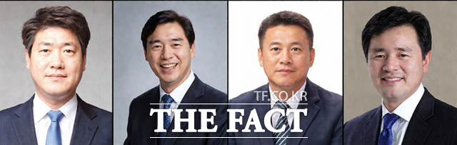 더불어민주당 경북도당 위원장 후보자. 왼쪽부터(기호순) 이정훈·오중기·정용채·조원희 후보. /민주당 경북도당