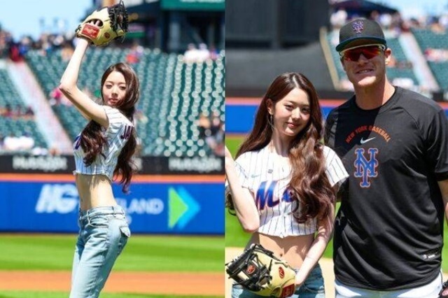 26일(현지시간) 미국 뉴욕 메츠의 홈구장 시티필드, 수만 명의 관중이 지켜보는 가운데 아이브 장원영이 시구자로 마운드에 올랐다. 이날은 안유진, 가을, 레이, 리즈, 이서까지 아이브 멤버 전원이 함께하며 K팝 그룹의 존재감을 뉴욕 한복판에 각인시켰다. /뉴욕메츠 SNS