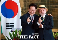  '손하트' 만든 李-룰라, 우주·에너지·첨단산업 등 MOU 7건 성과 [TF사진관]