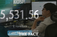  5531.56에 멈춰선 코스피 [포토]