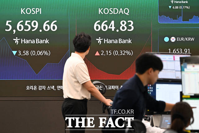 30일 오전 서울 중구 하나은행 본점 딜링룸 전광판에 코스피가 표시돼 있다. /이새롬 기자