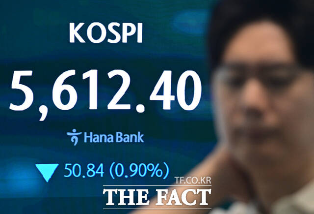 30일 오전 서울 중구 하나은행 본점 딜링룸 전광판에 코스피가 표시돼 있다. /이새롬 기자