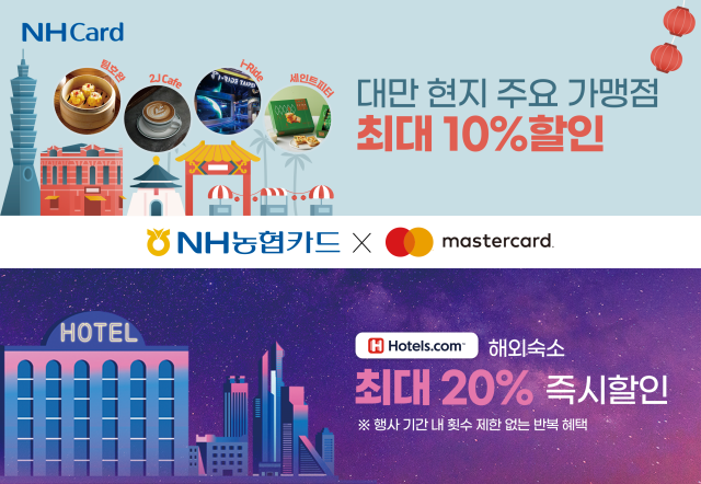 NH농협카드가 마스터카드와 함께 대만 가맹점 할인과 호텔스닷컴 숙박 할인을 진행한다. /NH농협카드