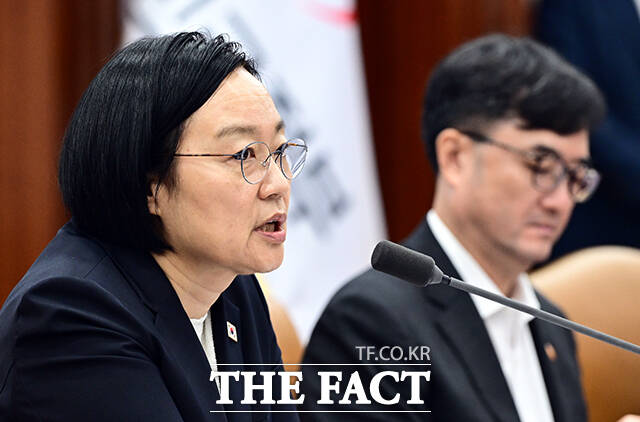한성숙 국무총리가 6일 오전 서울 종로구 정부서울청사에서 열린 국가정책조정회의에 참석해 모두발언을 하고 있다. /임영무 기자