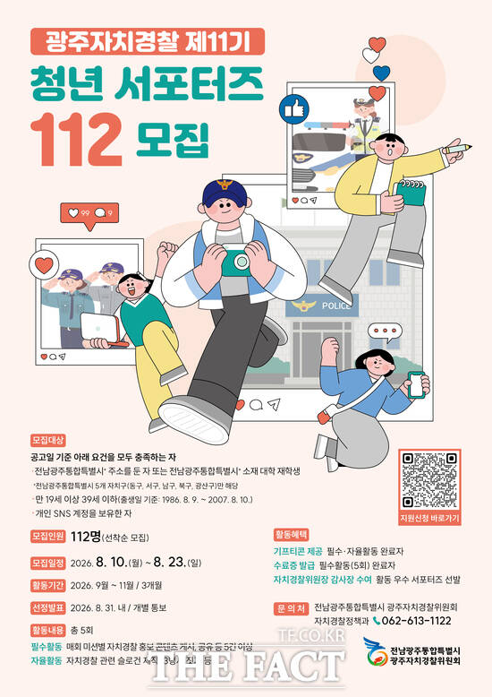 제11기 청년 서포터즈 모집 홍보 포스터. /전남광주시