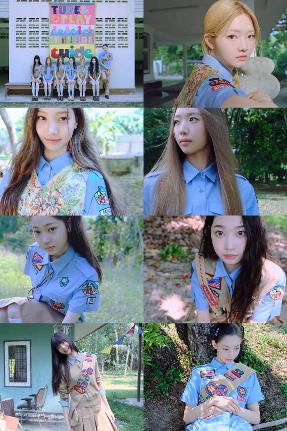 그룹 튜이드의 서희 엘레나 사키 이하늬 세아 지아 서연(오른쪽 위부터 시계방향)이 첫 번째 미니앨범 'TUNE & PLAY'의 'WE TUNE' 버전 포토와 필름을 게재했다./ABD