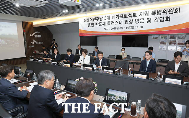 기념촬영하는 더불어민주당 3대 메가프로젝트 지원 특별위원회. /국회사진기자단