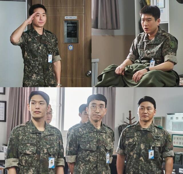 배우 이현균 남태우 오대환 오용 남민우(왼쪽 위부터 시계방향)가 ENA 새 월화드라마 '신병4 : 사보타주'에서 간부진으로 활약한다. /ENA