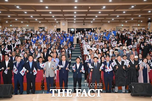 15일 하남시가 개최한 제81주년 광복절 경축식 모습. /하남시