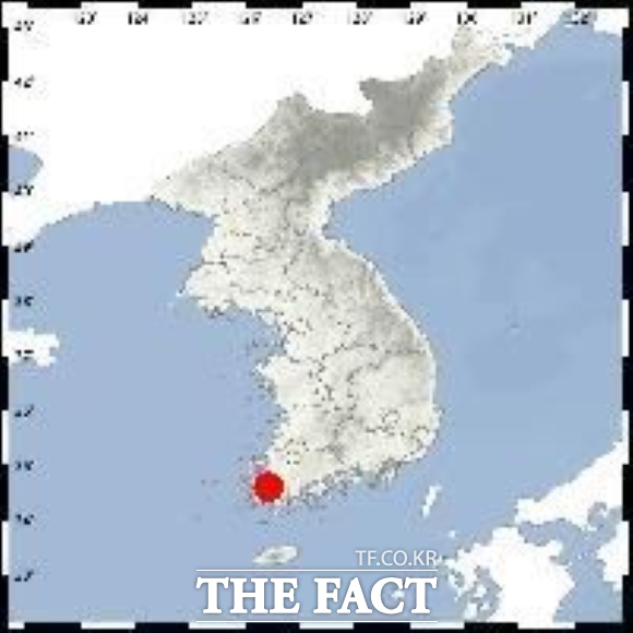 16일 오전 9시 23분 44초쯤 해남군 서북서쪽 21㎞ 지역에서 지진이 발생했다. /기상청