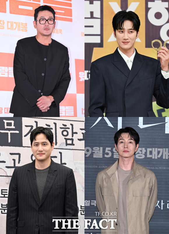 배우 하정우 안보현 정성일 박해준(왼쪽 위부터 시계방향)이 영화 '내부자들: 악인들의 탄생'으로 연기 호흡을 맞춘다. /더팩트 DB
