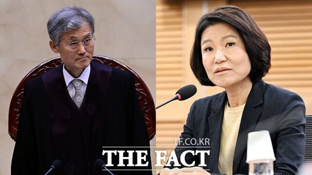 조희대 대법원장(왼쪽)과 이진숙 국민의힘 의원을 향한 더불어민주당의 파상공세는 내홍 불씨가 사라지지 않은 일촉즉발의 당내 상황과도 어느 정도 연관이 있다는 게 정치권 분석이다. /남윤호·남용희 기자