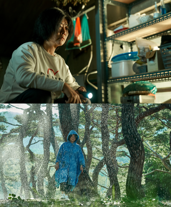 이정은은 막내딸을 잃은 슬픔과 죄책감 속에서 오직 복수만을 바라며 8년을 버텨온 엄마 옥실 역을 맡아 열연을 펼친다. /롯데엔터테인먼트