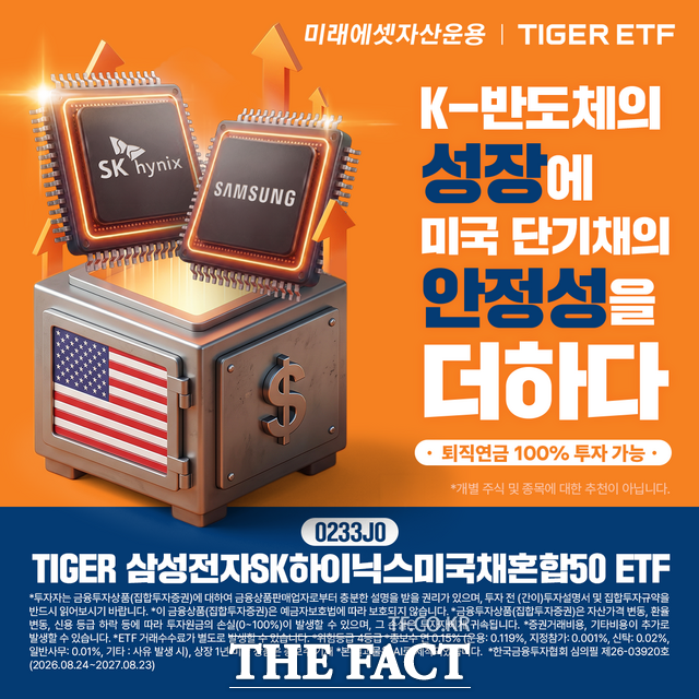 미래에셋자산운용이 삼성전자·SK하이닉스와 미국 단기국채에 함께 투자하는 'TIGER 삼성전자SK하이닉스미국채혼합50 ETF'를 25일 상장했다. /미래에셋자산운용