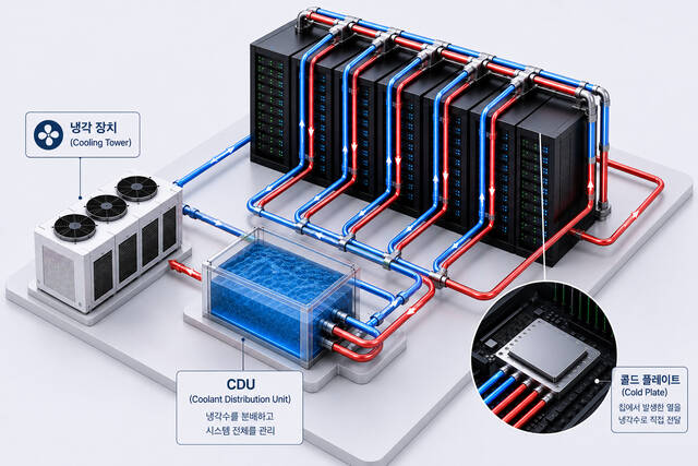 LG CNS가 네이버클라우드와 삼송 데이터센터에 액체냉각 기술을 적용한다. /LG CNS