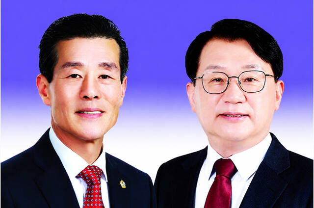 경북도의회 독도수호특별위원회 서재원 위원장(왼쪽)과 정윤태 부위원장. /경북도의회