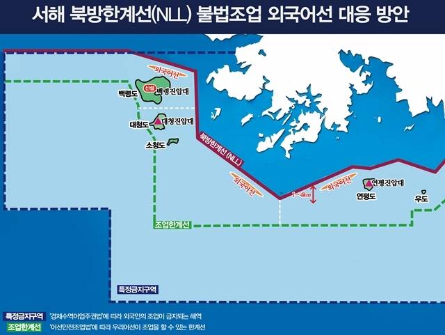 정부는 27일 북방한계선(NLL) 인근에서 이뤄지는 외국어선의 불법 조업에 대한 단속을 강화하겠다고 밝혔다. /통일부
