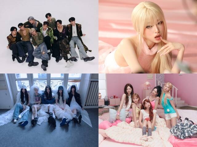 2026년 가장 큰 화제성을 모은 그룹 에이티즈, 가수 최예나, 리센느, 아일릿(왼쪽 위부터 시계방향)이 모두 '2026 더팩트 뮤직 어워즈'에 출연한다./KQ엔터테인먼트, YY엔터테인먼트, 더뮤즈엔터테인먼트, 빌리프랩