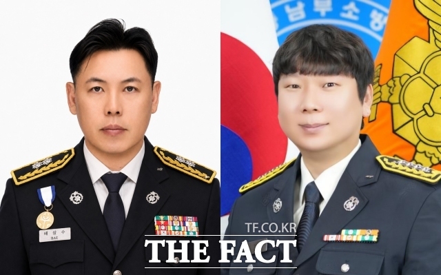배창수 소방경(왼쪽), 윤동선 소방장. /세종시