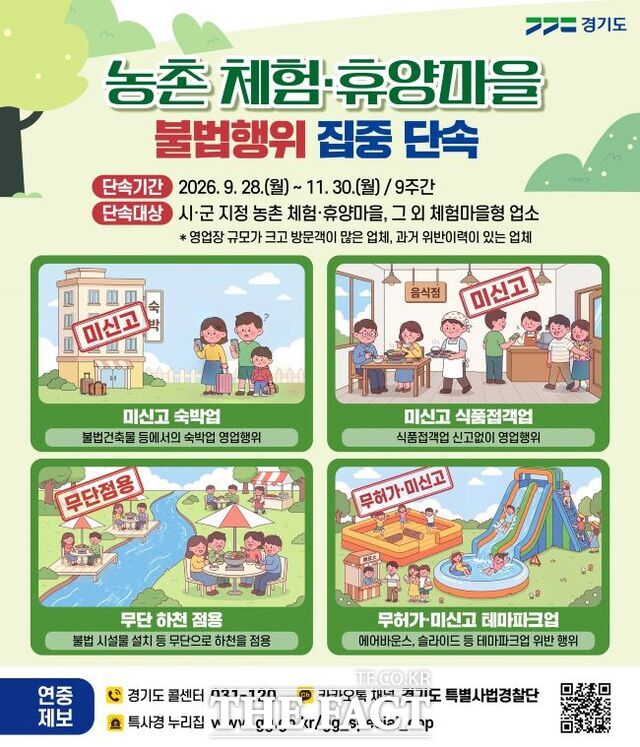 농촌체험·휴양마을 불법행위 집중단속 홍보물. /경기도 특사경