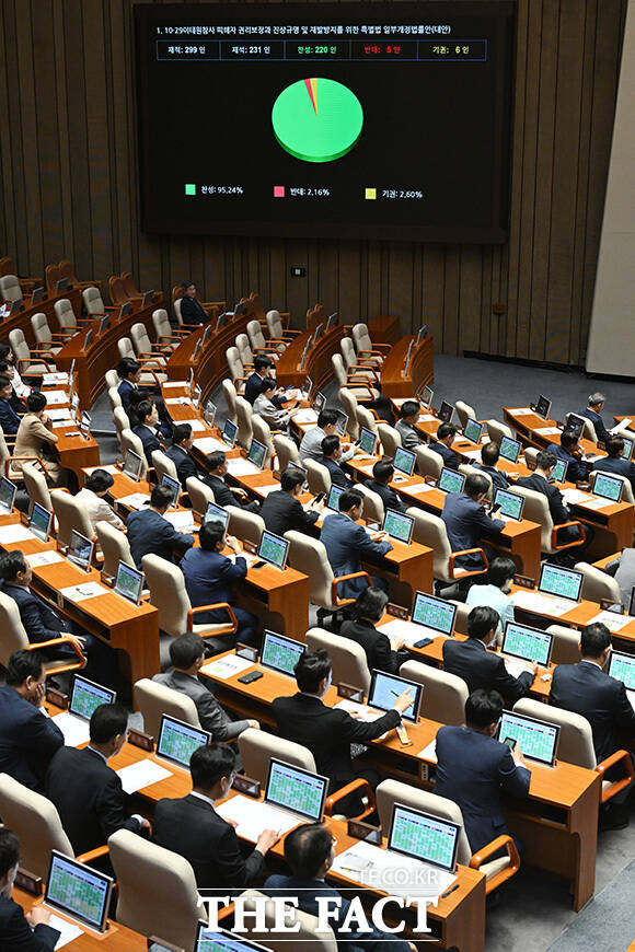 '10.29 이태원참사 진상규명과 재발 방지를 위한 특별법' 국회 본회의 통과.