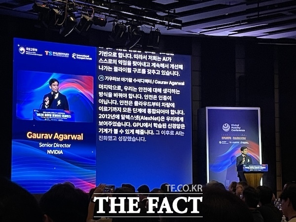 가우라브 아가왈 엔비디아 수석 디렉터는가 7일 서울 웨스틴조선호텔에서 열린 ‘2026 글로벌 모빌리티 콘퍼런스’에서 기조연설을 하고 있다. /문은혜 기자