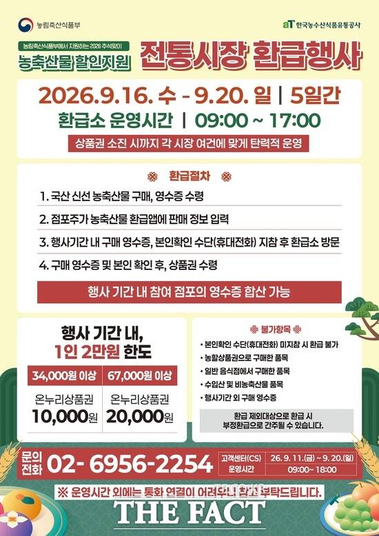 전남광주시 농축산물 온누리상품권 환급행사 안내 포스터. /전남광주시