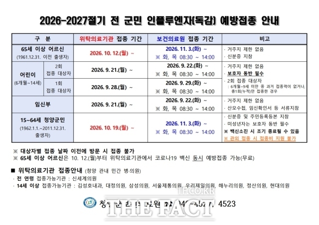 예방접종 안내 웹자보 /청양군