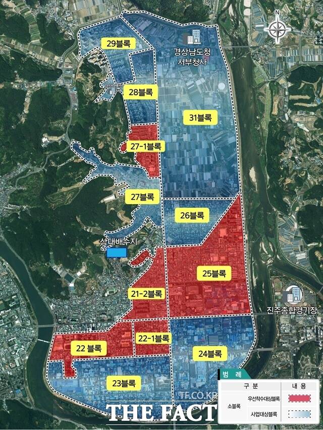 진주시 노후 상수관망 정비사업 대상 구역. /진주시