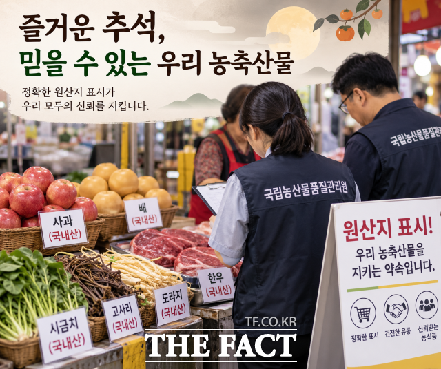 국립농산물품질관리원 곡성·구례사무소가 오는 23일까지 추석 명절 농축산물 원산지 표시 집중단속과 홍보활동에 나선다. /AI 생성이미지